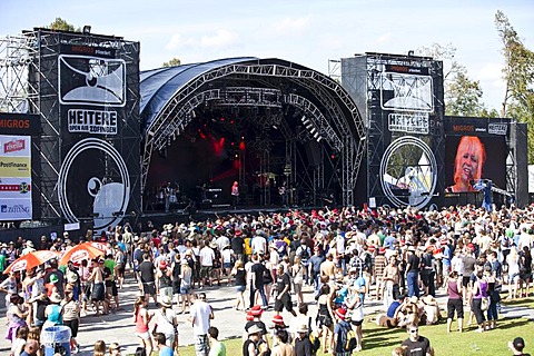 German pop band Luxuslaerm performing live at the Heitere Open Air festival in Zofingen, Switzerland, Europe