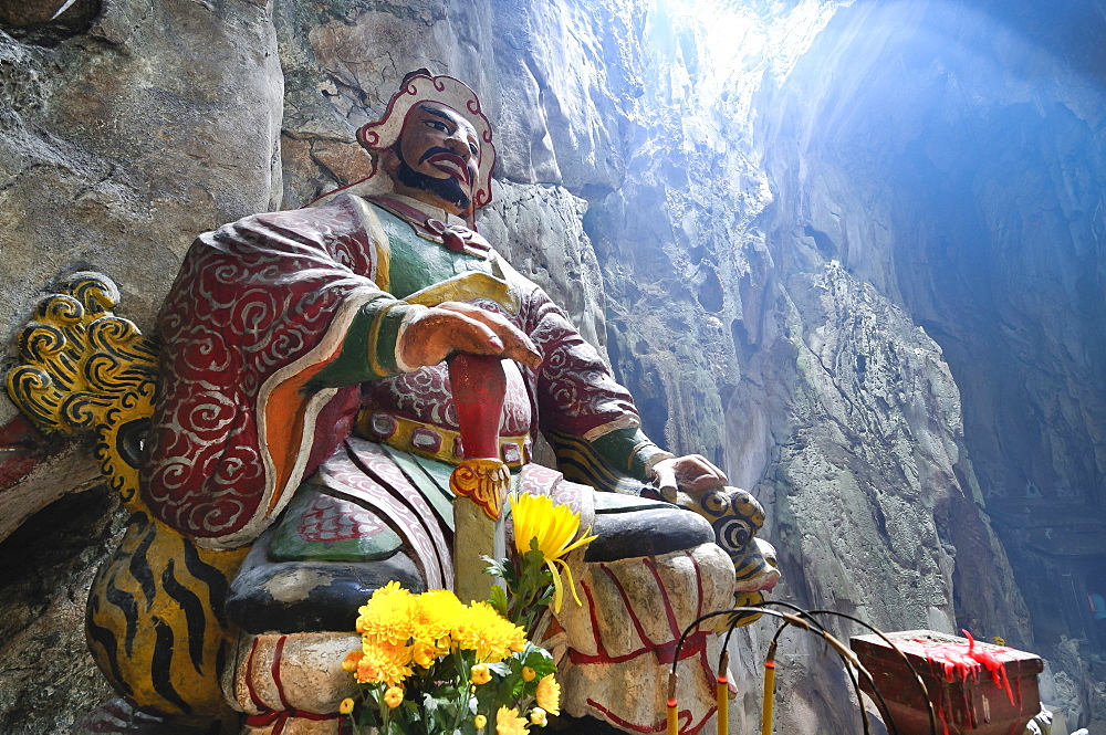 Guardian figure, patron deity, Huyen Khong Grotto, Marble Mountains, Ngu Hanh Son, Thuy Son, Da Nang, Vietnam, Asia