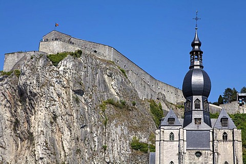 Collegiate Church of Notre-Dame and Citadel, Dinant, Namur, Wallonia, Belgium, Europe