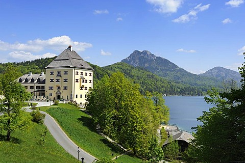 Hotel Schloss Fuschl castle, Lake Fuschlsee, Salzkammergut region, Salzburg, Austria, Europe