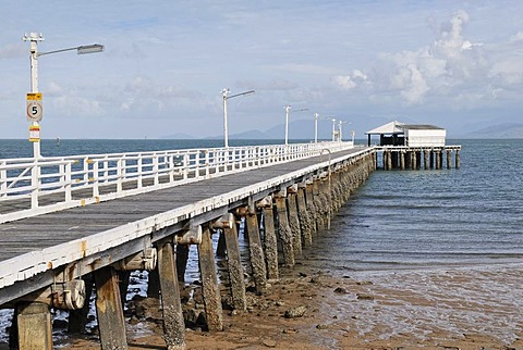 Old jetty at low tide, wooden construction, Picnic Bay, Magnetic Island, Queensland, Australia