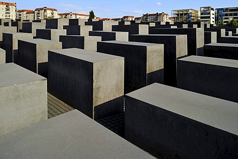 Holocaust Memorial designed by architect Peter Eisenman, Memorial to the Murdered Jews of Europe, Tiergarten, Berlin, Germany, Europe