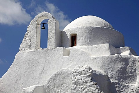 Church of Panagia Paraportiani in the old town of Mykonos, Greece, Europe