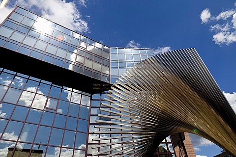 Metal sculpture of DZ Bank, Frankfurt am Main, Hesse, Germany, Europe