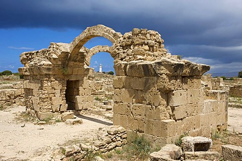 Saranda Kolones archaeological excavation site in Pafos, Paphos, Southern Cyprus, Cyprus