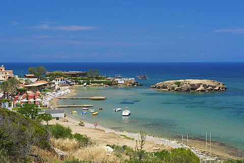 Beach west of Girne, Keryneia, Northern Cyprus, Cyprus