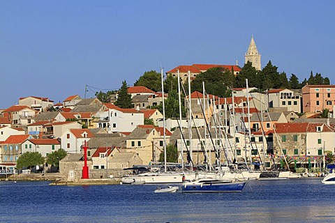 Harbour and town of Primosten, Dalmatia, Croatia, Europe, PublicGround