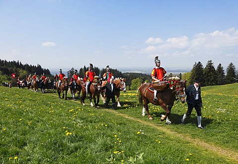 St. George's Ride horse pilgrimage, Auerberg, Bernbeuren, Allgaeu, Upper Bavaria, Bavaria, Germany, Europe