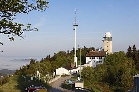 Weather station, German Weather Service, Mt. Hoher Peissenberg or Hohenpeissenberg, Pfaffenwinkel, Upper Bavaria, Bavaria, Germany, Europe