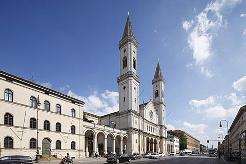 Ludwigskirche, Catholic Parish and University Church St. Louis, Ludwigstrasse, Munich, Upper Bavaria, Bavaria, Germany, Europe, PublicGround