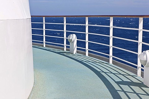 Aida Club Cruiser, railing, Corsica, France, Europe - Attention: Restricted right of use! Please ALWAYS contact the press office before publishing this picture: AIDA Cruises, Am Strande 3d, 18055 Rostock, Germany, +49 (0) 381 / 444-8021, public-relations@