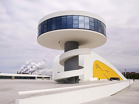 oscar Niemeyer International Cultural Centre, Centro de Cultura Internacional oscar Niemeyer, Aviles, Asturias, northern Spain, Europe