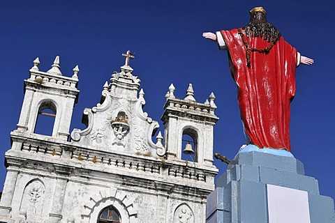 Figure of Christ, Catholic church in Fort Terekhol, Heritage Hotel, Terekhol, Goa, South India, India, Asia