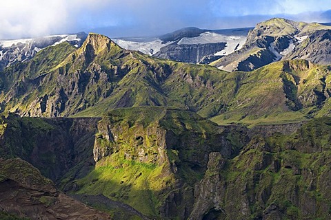 ï¬orsmoerk or Thorsmoerk mountain ridge, Icelandic highlands, Southern Iceland, Iceland, Europe