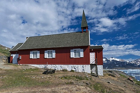 Old church of Tasiilaq, also known as Ammassalik, East Greenland, Greenland