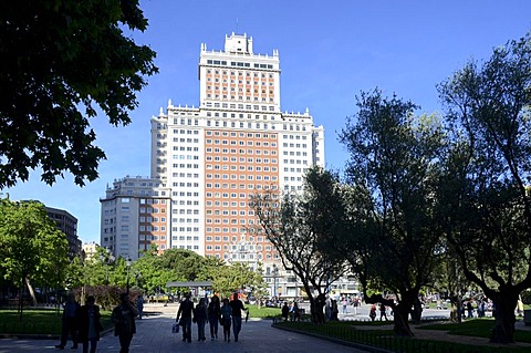 Edificio Espana or Spain Building, Plaza de Espana square, old town, Madrid, Spain, Southern Europe