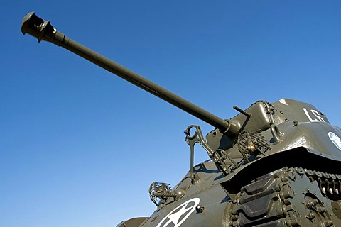 American Sherman tank from World War II, Marckolsheim, Alsace, France, Europe