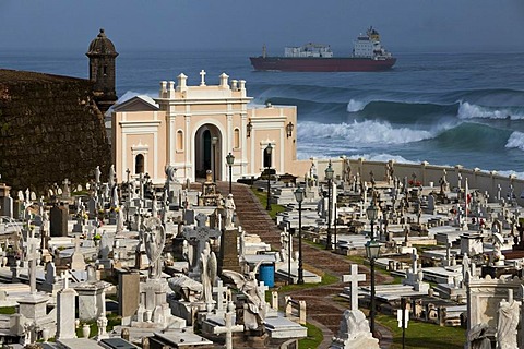 Municipal cemetery of Santa Maria Magdalena de Pazzis, on the Atlantic Coast, San Juan, Puerto Rico, unincorporated territory of the USA