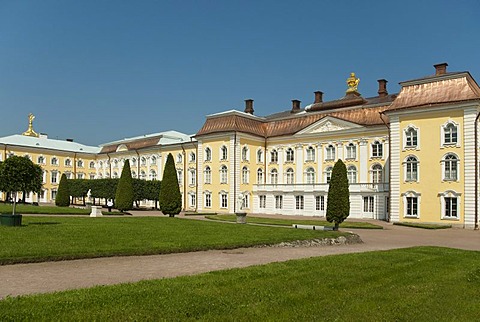 Peterhof Palace as seen from side of Upper garden, St. Petersburg, Russia