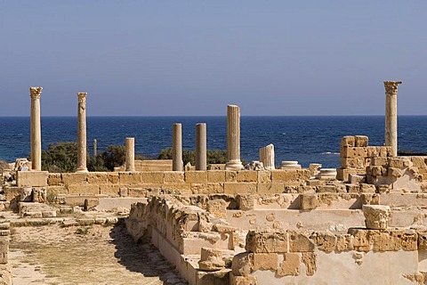 Sabratha, Sabratah or Siburata Roman site, UNESCO World Heritage Site, Tripolitania, Libya, North Africa