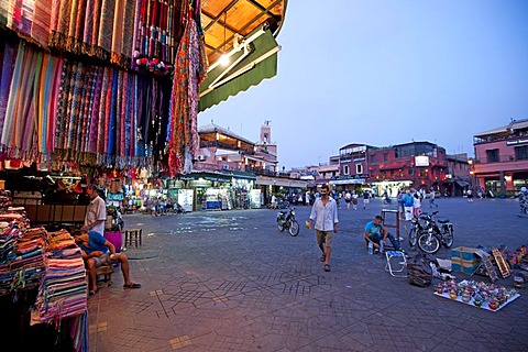 Jemaa el-Fnaa square, UNESCO World Heritage Site, and souks or markets, Marrakech, Morocco, North Africa, Africa