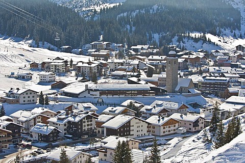 Townscape, Zuers am Arlberg, Vorarlberg, Austria, Europe