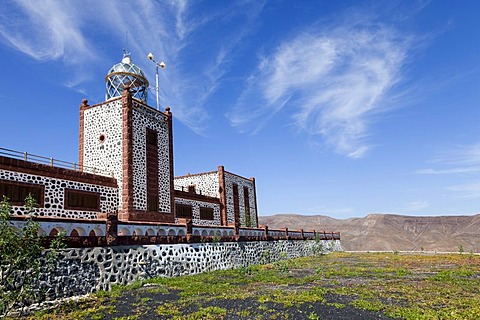 Lighthouse Faro Punta de la Entallada on the east coast of Fuerteventura, Canary Islands, Spain, Europe