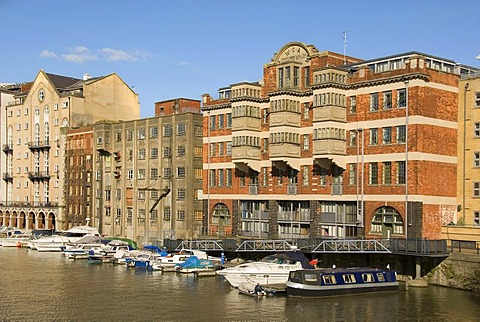 Historic buildings, Redcliffe Wharf, docks, Floating Harbour, Bristol, England, United Kingdom, Europe