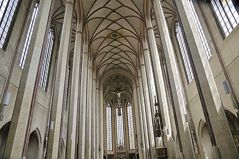 Interior, St. Martin's Church, Landshut, Lower Bavaria, Bavaria, Germany, Europe