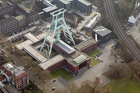 Aerial view, Bergbaumuseum mining museum, DMT-Gesellschaft fuer Lehre und Bildung mbH for teaching and education, Bochum, Ruhrgebiet region, North Rhine-Westphalia, Germany, Europe