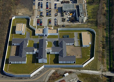 Aerial view, forensics Wanne-Eickel, former Pluto mine, Ruhrgebiet region, North Rhine-Westphalia, Germany, Europe