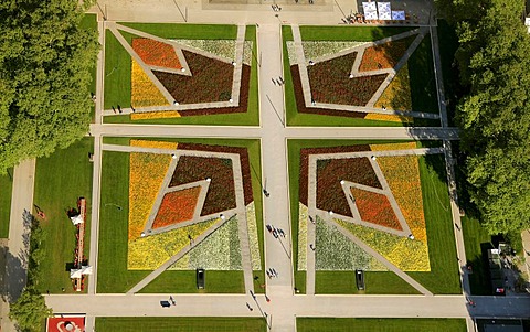 Aerial view, Bundesgartenschau horticulture show, BuGa 2011, Electoral Palace, Koblenz, Rhineland-Palatinate, Germany, Europe