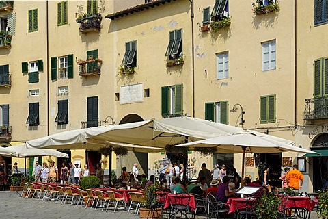 Piazza Anfiteatro, Lucca, Tuscany, Italy, Europe