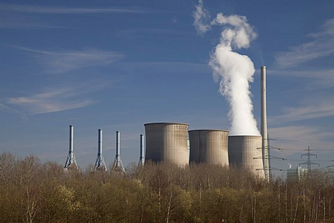 Combined cycle power plant, coal and natural gas, Gersteinwerk plant, RWE Power AG company, Werne-Stockum, Ruhrgebiet area, North Rhine-Westphalia, Germany, Europe