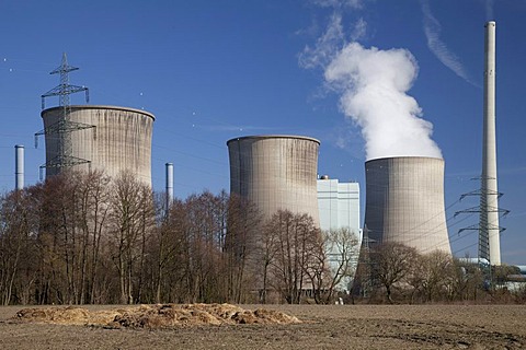 Combined cycle power plant, coal and natural gas, Gersteinwerk plant, RWE Power AG company, Werne-Stockum, Ruhrgebiet area, North Rhine-Westphalia, Germany, Europe