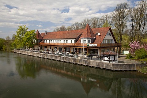 King's Boothaus, hotel and restaurant, Datteln-Hamm-Kanal, canal, Hamm, Ruhr Area, North Rhine-Westphalia, Germany, Europe