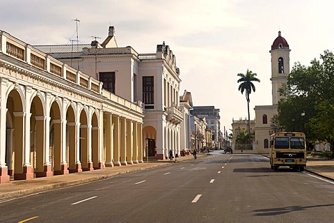 Parque Jose Marti, colonnades, Cienfuegos, Unesco World Heritage Site, Cuba