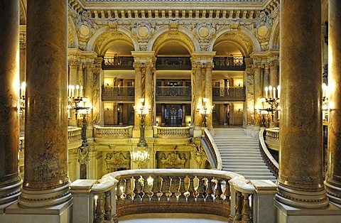 Interior, foyer, Opera Palais Garnier opera, Paris, France, Europe