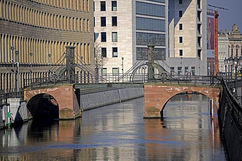 Jungfernbruecke bridge, Berlin's oldest bridge over the copper trenches from 1798, Berlin, Germany, Europe