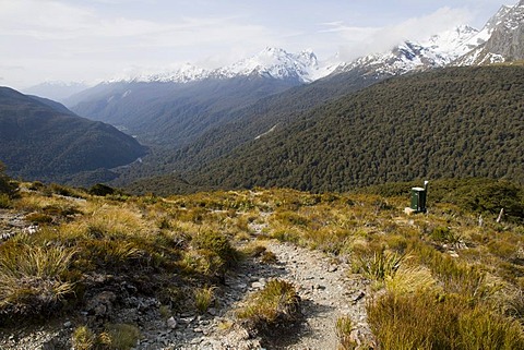 View of the Hollyford Valley from Key Summit, Routeburn Track, Fiordland, South Island, New Zealand