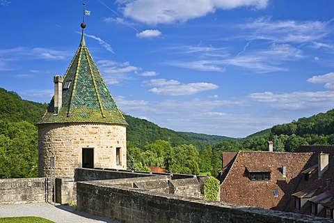 Castle walls of the monastery and palace, Bebenhausen, Tuebingen, Swabian Alb, Baden-Wuerttemberg, Germany, Europe