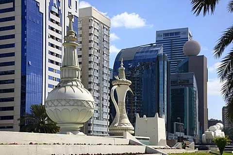 High-rise buildings, Old Airport Road, inner city, Cannon Square, Abu Dhabi, United Arab Emirates, Middle East