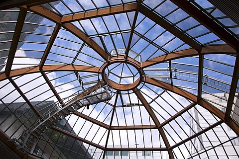 Glass roof with metal struts, Europa Center in the City West district of Berlin, Germany, Europe