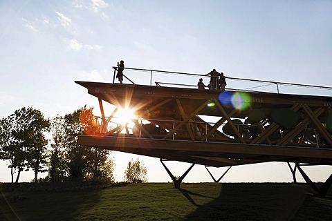 Wood viewing platform, nature trail and information about the diversity of wood, Festung Ehrenbreitstein fortress, Federal Horticulture Show BUGA 2011, Koblenz, Rhineland-Palatinate, Germany, Europe