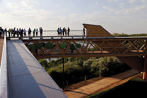 Wood viewing platform, nature trail and information about the diversity of wood, Festung Ehrenbreitstein fortress, Federal Horticulture Show BUGA 2011, Koblenz, Rhineland-Palatinate, Germany, Europe