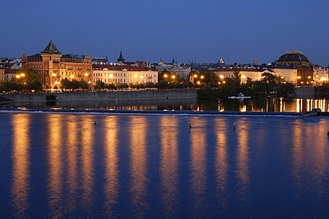 View over the Vltava River, Prague, Czech Republic, Europe