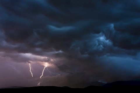 Thunderstorms in the Upper Adige region, Dolomites, South Tyrol, Italy, Europe