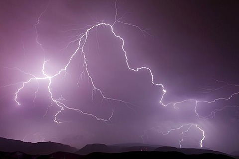 Thunderstorm in Upper Adige, Dolomites, Alto Adige, Italy, Europe