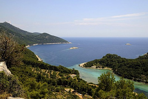 View of the sea from the Montokuc on the island of Mljet, Dalmatia, Croatia, Europe