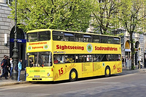 Sightseeing tour bus in the city centre of Berlin, Germany, Europe